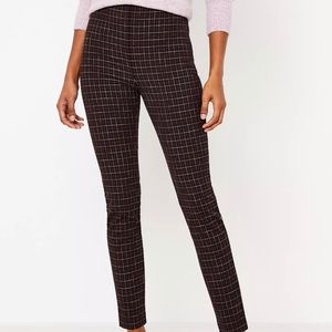 Loft Side Zip High Waist Skinny Plaid pants NWT
